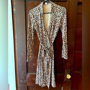 DVF Jeanne Wrap Dress in Leopard, 8
